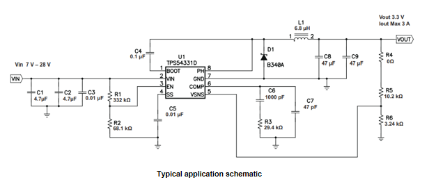 Typical applications of TPS54331DR